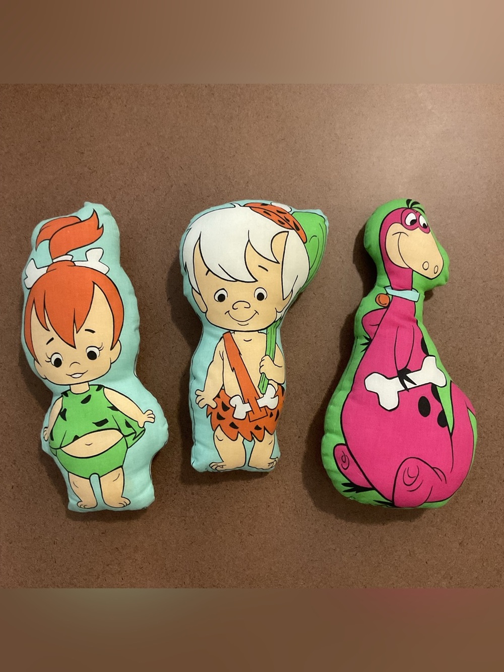 Vintage Flintstones Cut & Sew Plush Dolls Set of 3